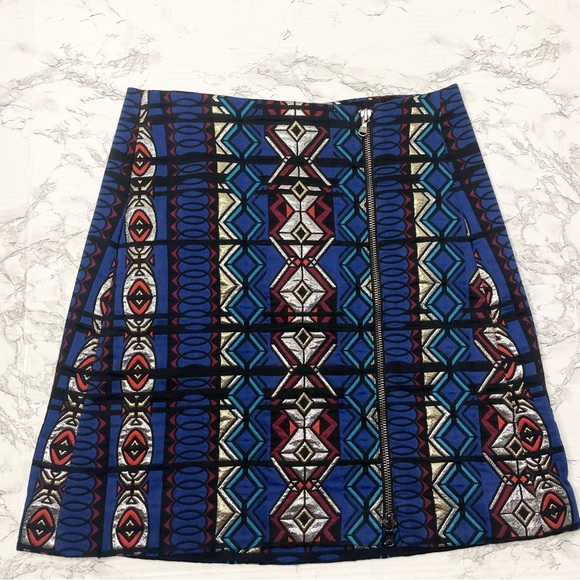 *J.CREW* Zip Windowpane Metallic Jacquard Mini Skirt - Picture 1 of 10